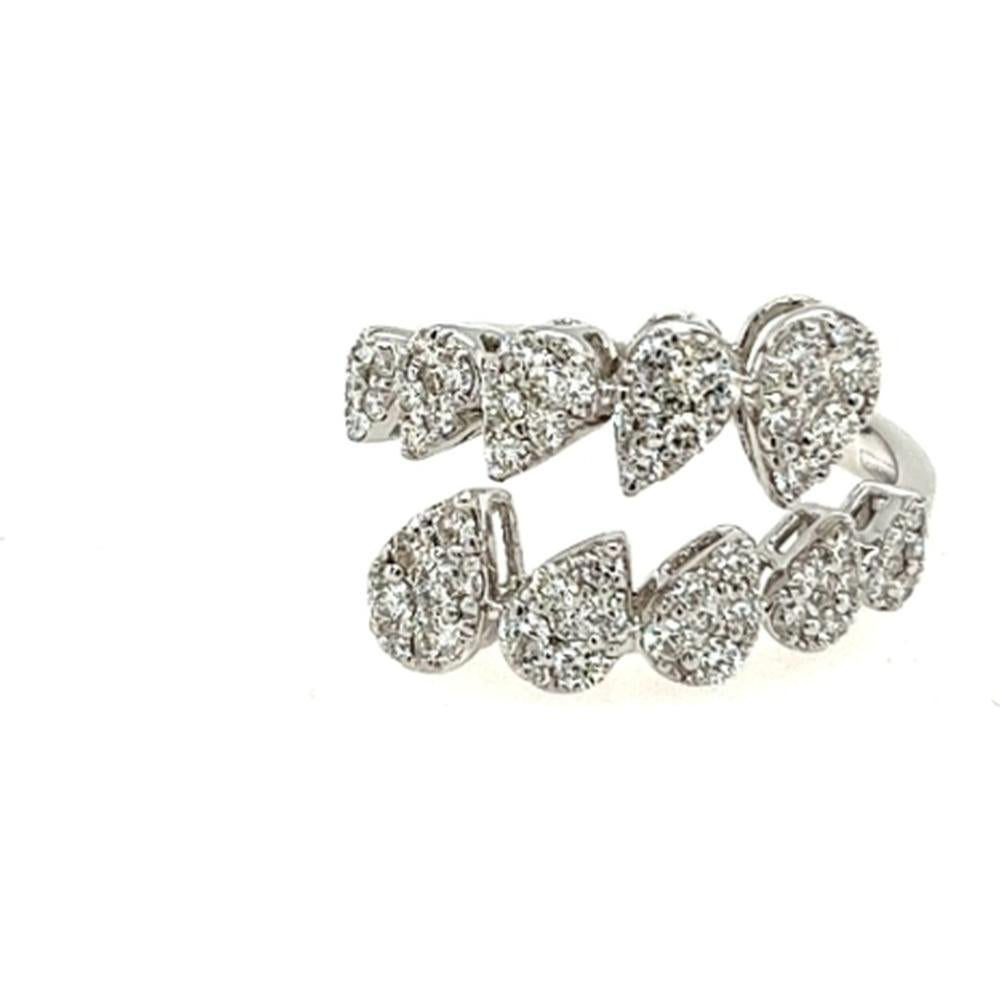 18K White Gold Pear Shape Diamond Fashion Ring by Afarin