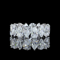 18K White Gold Pear Shape Eternity Band with North-South Prong Set Lab Diamonds - 5.82 Carats Total Diamond Weight - Covaloro Fine Jewelry