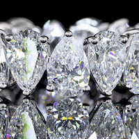 18K White Gold Pear Shape Eternity Band with North-South Prong Set Lab Diamonds - 5.82 Carats Total Diamond Weight - Covaloro Fine Jewelry