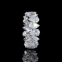 18K White Gold Pear Shape Eternity Band with North-South Prong Set Lab Diamonds - 5.82 Carats Total Diamond Weight - Covaloro Fine Jewelry