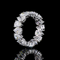 18K White Gold Pear Shape Eternity Band with North-South Prong Set Lab Diamonds - 5.82 Carats Total Diamond Weight - Covaloro Fine Jewelry