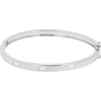 18K White Gold Penny Preville Diamond Bangle Bracelet with Baguette Diamonds - 0.70 Carat Total Diamond Weight