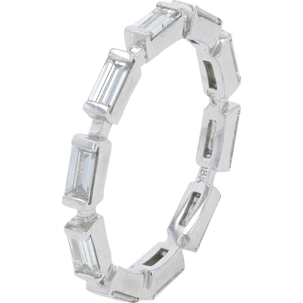 18K White Gold Penny Preville Eternity Band with Baguette Diamonds - 1.20 Carat Total Diamond Weight