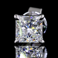 18K White Gold Princess Cut Lab Diamond Stud Earrings - 1.53 Carat Total Weight, E-F VS1 Quality with Secure Friction Backs - Covaloro Fine Jewelry