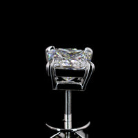 18K White Gold Princess Cut Lab Diamond Stud Earrings - 1.53 Carat Total Weight, E-F VS1 Quality with Secure Friction Backs - Covaloro Fine Jewelry