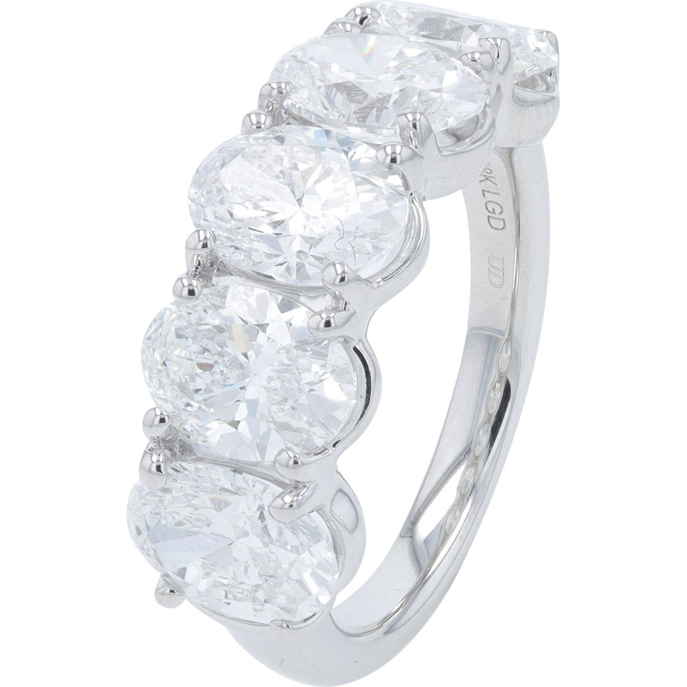 18K White Gold Prong-Set Lab Grown Diamond Band - 5.00 Carat Total Diamond Weight