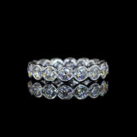 18K White Gold Round Brilliant Cut Lab Diamond Eternity Band with Bezel Setting - 2.44 Carat Total Diamond Weight - Covaloro Fine Jewelry