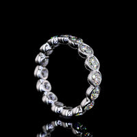 18K White Gold Round Brilliant Cut Lab Diamond Eternity Band with Bezel Setting - 2.44 Carat Total Diamond Weight - Covaloro Fine Jewelry