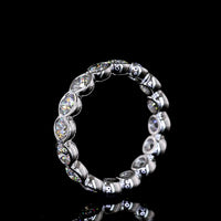18K White Gold Round Brilliant Cut Lab Diamond Eternity Band with Bezel Setting - 2.44 Carat Total Diamond Weight - Covaloro Fine Jewelry