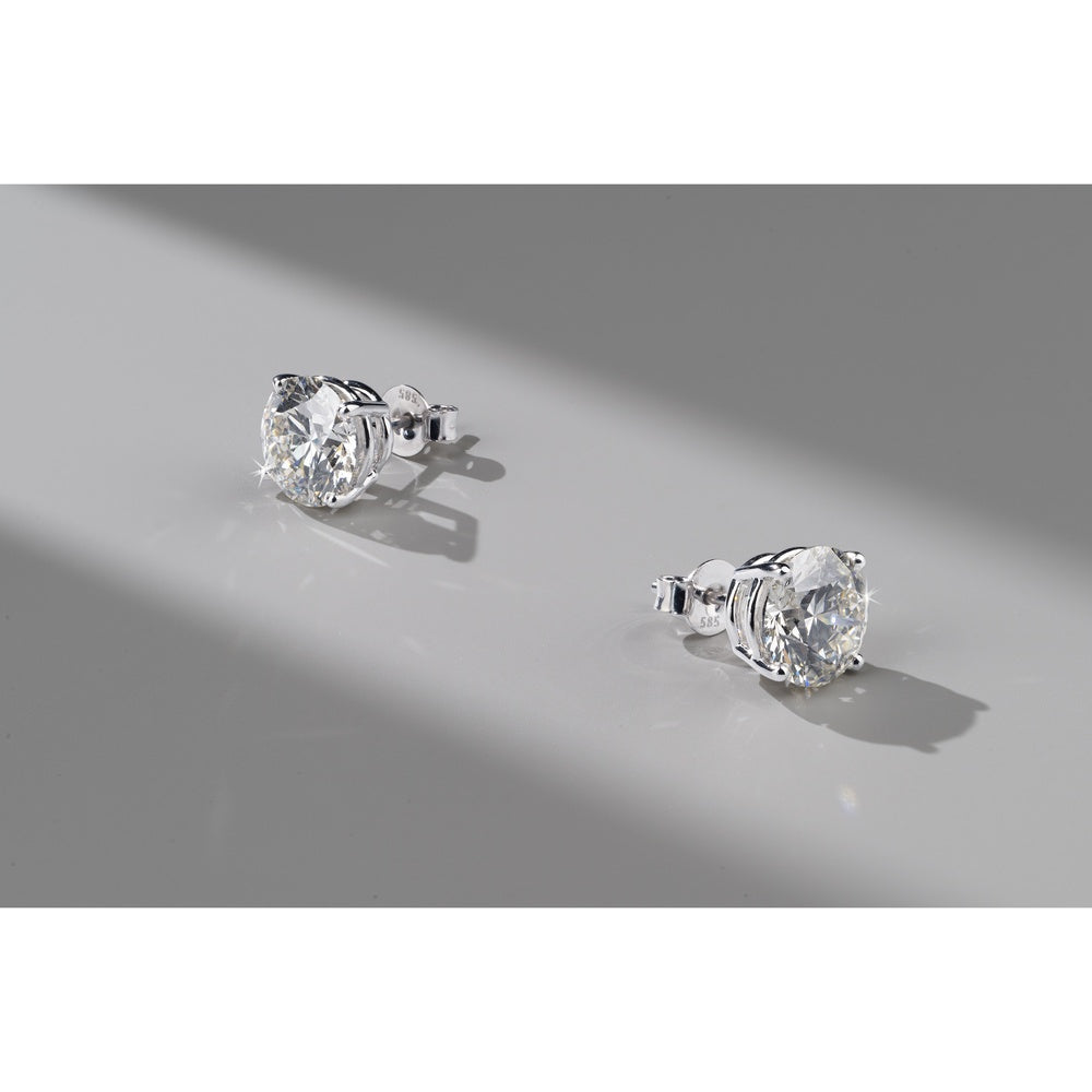 18K White Gold Round Brilliant Lab Diamond Stud Earrings - 1.53 Carat Total Weight, E-F Color VS2 Clarity with IGI Certification - Covaloro Fine Jewelry