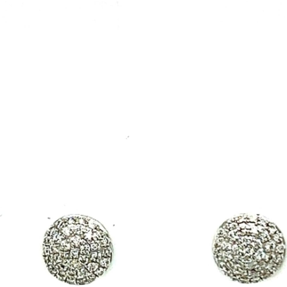 18K White Gold Round Diamond Stud Earrings by Afarin