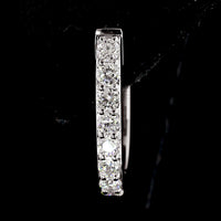 18K White Gold Round Huggie Earrings with Prong Set Brilliant Cut Lab Diamonds - 0.29 Carat Total Diamond Weight (16 Stones) - Covaloro Fine Jewelry