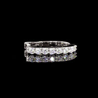 18K White Gold Round Huggie Earrings with Prong Set Brilliant Cut Lab Diamonds - 0.29 Carat Total Diamond Weight (16 Stones) - Covaloro Fine Jewelry