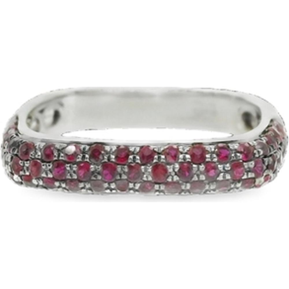 18K White Gold Ruby Pavé Band Ring by Afarin