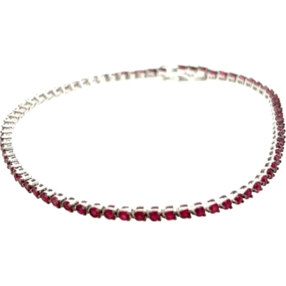 18K White Gold Ruby Tennis Bracelet by Afarin