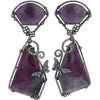18K White Gold Ruby Zoisite Butterfly Earrings - 2.07 Carat Total Gem Weight