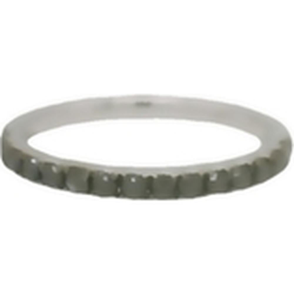18K White Gold Slim Band Ring with Black Diamonds by Afarin