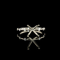 18K White Gold Solitaire Ring with Crisscross Shank and Round Brilliant Cut Lab Diamonds - 3.15 Carat Total Diamond Weight (3.00 Carats Center, 0.15 Carats Accents) GIA Certified E VS1 - Covaloro Fine Jewelry