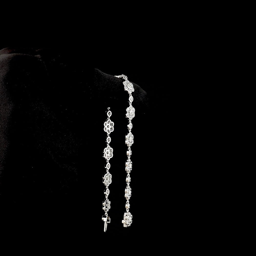 18K White Gold Special Bracelet with Bezel Set Round Lab-Grown Diamonds - 8.02 Carats Total Diamond Weight - Covaloro Fine Jewelry