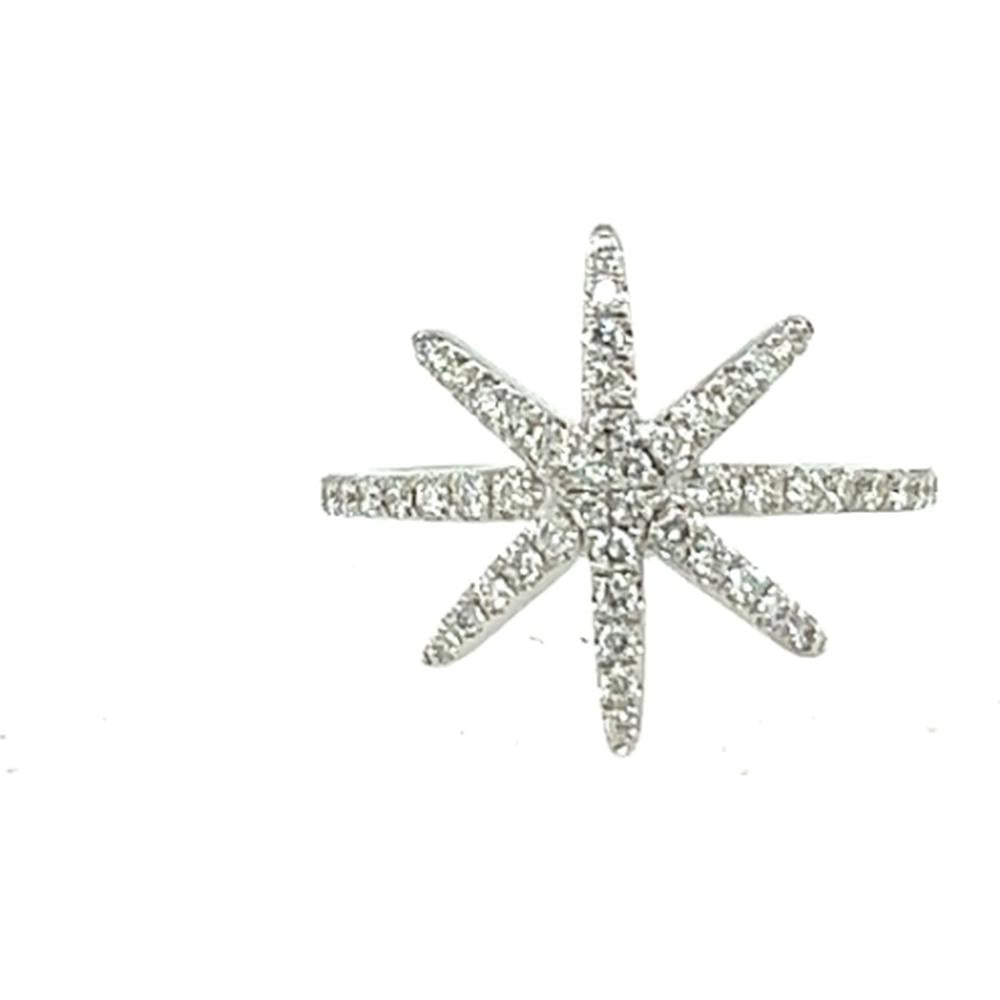 18K White Gold Starburst Diamond Fashion Ring by Afarin