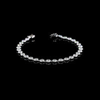 18K White Gold Station Bracelet with 28 Round Brilliant Cut Lab Diamonds - 4.11 Carat Total Weight, E-F Color VS Clarity - Covaloro Fine Jewelry
