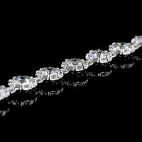 18K White Gold Station Bracelet with 28 Round Brilliant Cut Lab Diamonds - 4.11 Carat Total Weight, E-F Color VS Clarity - Covaloro Fine Jewelry