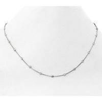 18K White Gold Station Necklace with Round Brilliant Diamonds - 2.35 Carats Total Diamond Weight