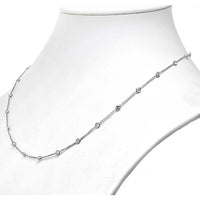 18K White Gold Station Necklace with Round Brilliant Diamonds - 2.35 Carats Total Diamond Weight