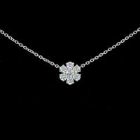 18K White Gold Station Necklace with Round Lab Diamond Floral Motifs - 2.95 Carat Total Diamond Weight - Covaloro Fine Jewelry