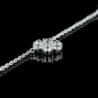 18K White Gold Station Necklace with Round Lab Diamond Floral Motifs - 2.95 Carat Total Diamond Weight - Covaloro Fine Jewelry