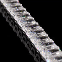 18K White Gold Tennis Bracelet with 26 Prong-Set Radiant Cut Lab Diamonds - 53.79 Carat Total Weight, E-F Color VS2 Clarity - Covaloro Fine Jewelry