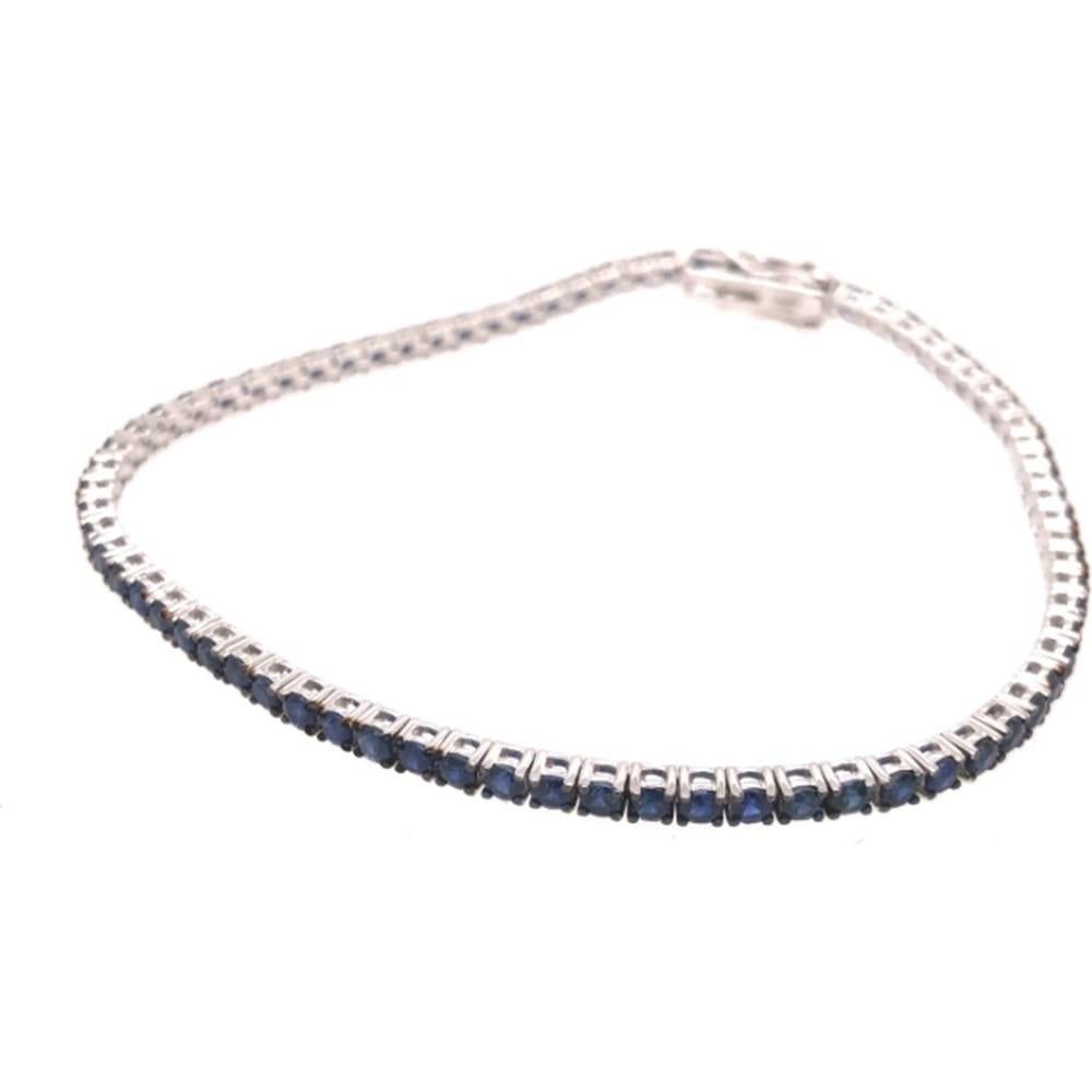 18K White Gold Tennis Bracelet with Blue Sapphires by Afarin