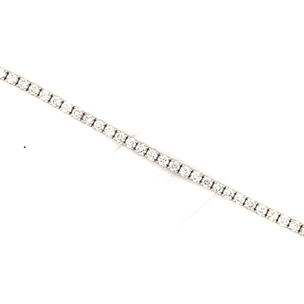18K White Gold Tennis Bracelet with Round Diamonds by Afarin