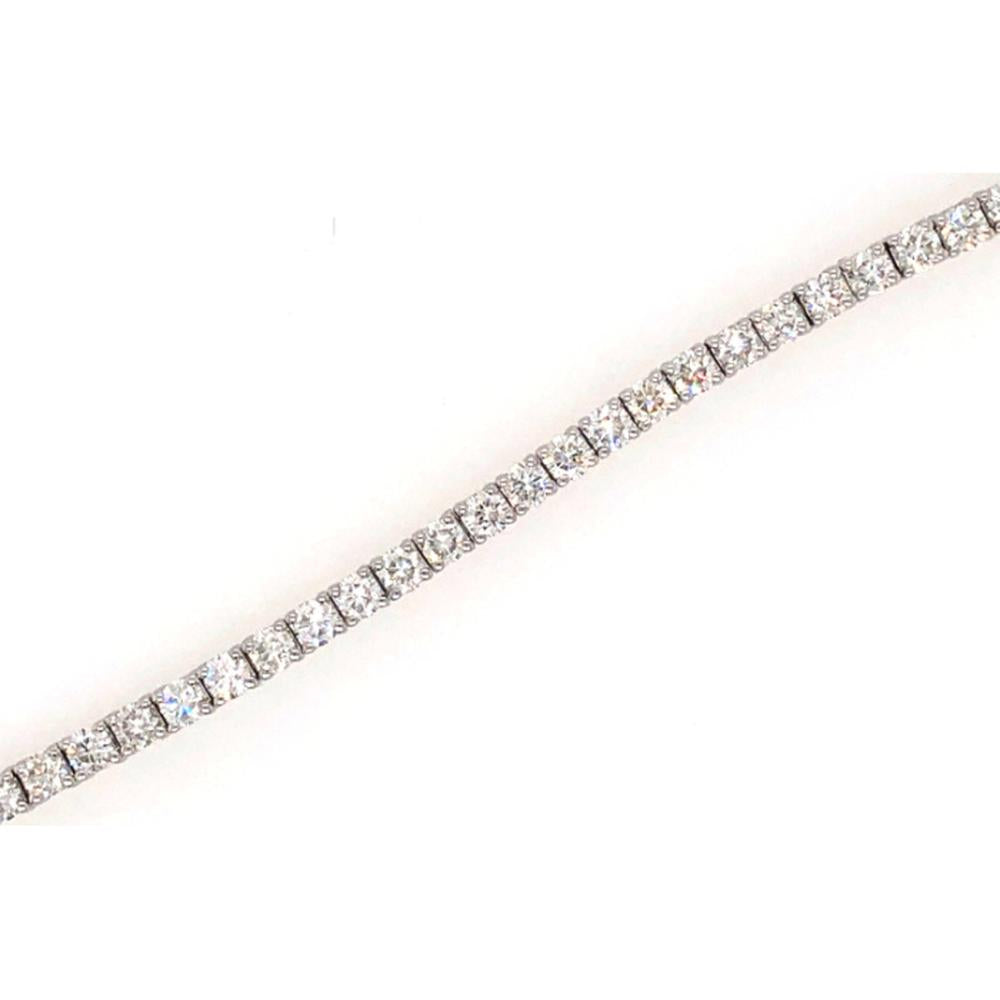 18K White Gold Tennis Bracelet with Round Diamonds by Afarin