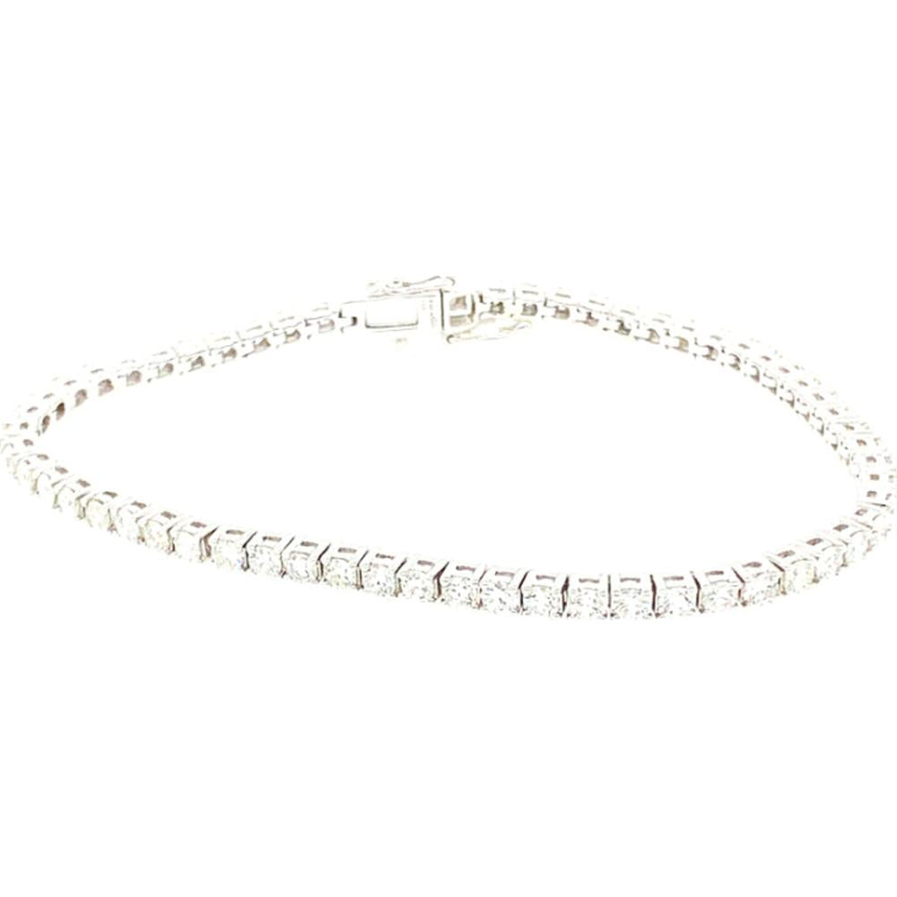 18K White Gold Tennis Bracelet with Round Diamonds by Afarin