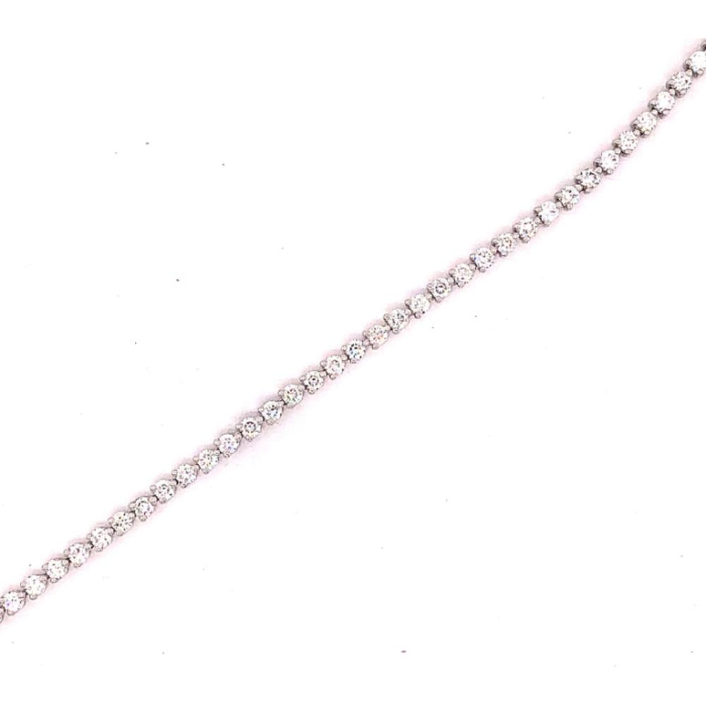 18K White Gold Tennis Bracelet with Round Diamonds by Afarin
