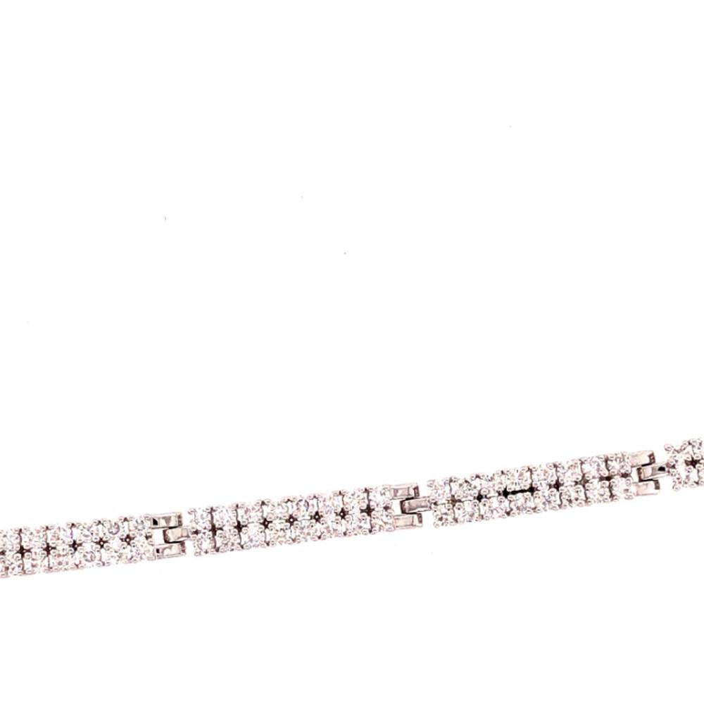18K White Gold Tennis Bracelet with Round Diamonds by Afarin