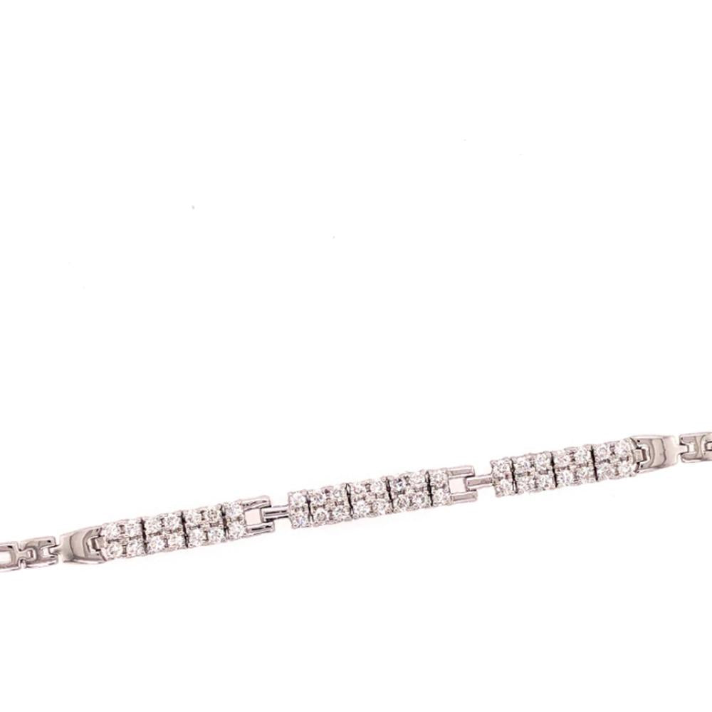 18K White Gold Tennis Bracelet with Round Diamonds by Afarin