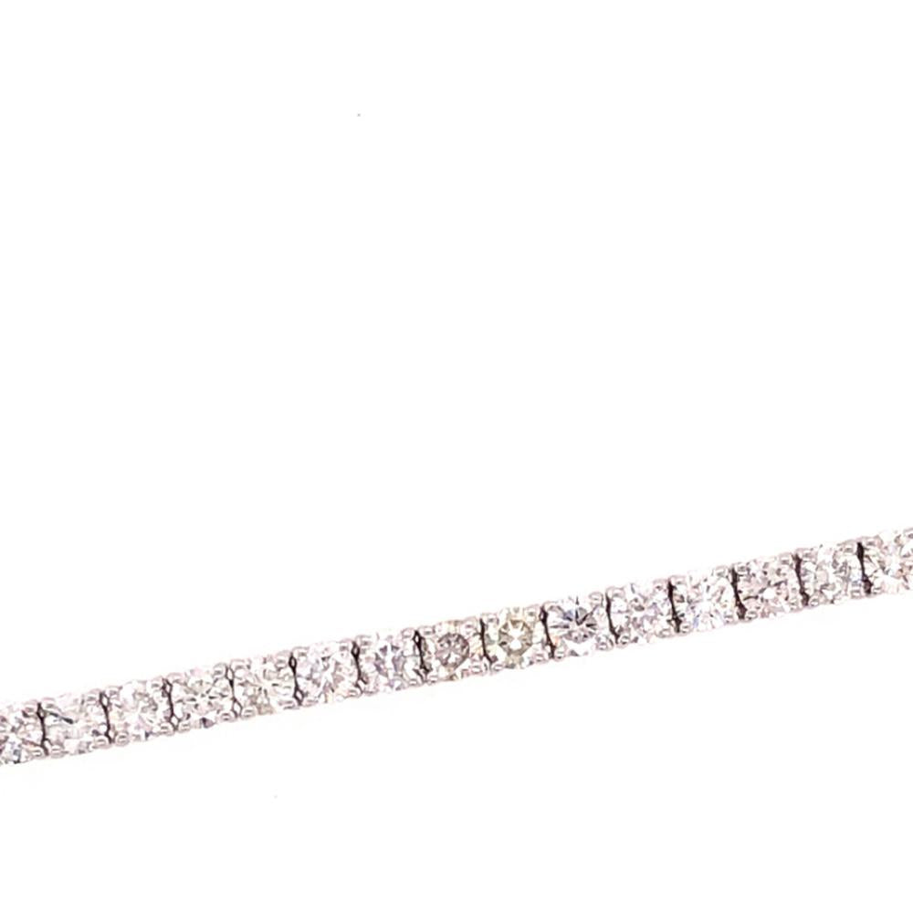 18K White Gold Tennis Bracelet with Round Diamonds by Afarin