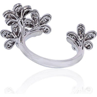 18K White Gold Van Cleef & Arpels Socrate Between the Finger Ring with Round Diamonds - 0.88 Carats Total Diamond Weight