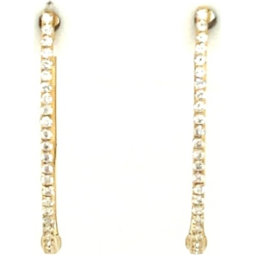 18K White Gold Vertical Bar Diamond Stud Earrings by Afarin