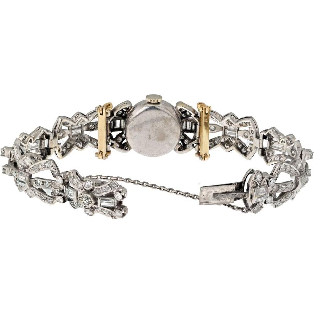 18K White Gold Vintage Rolex Watch with 5.5 Carats of Diamonds