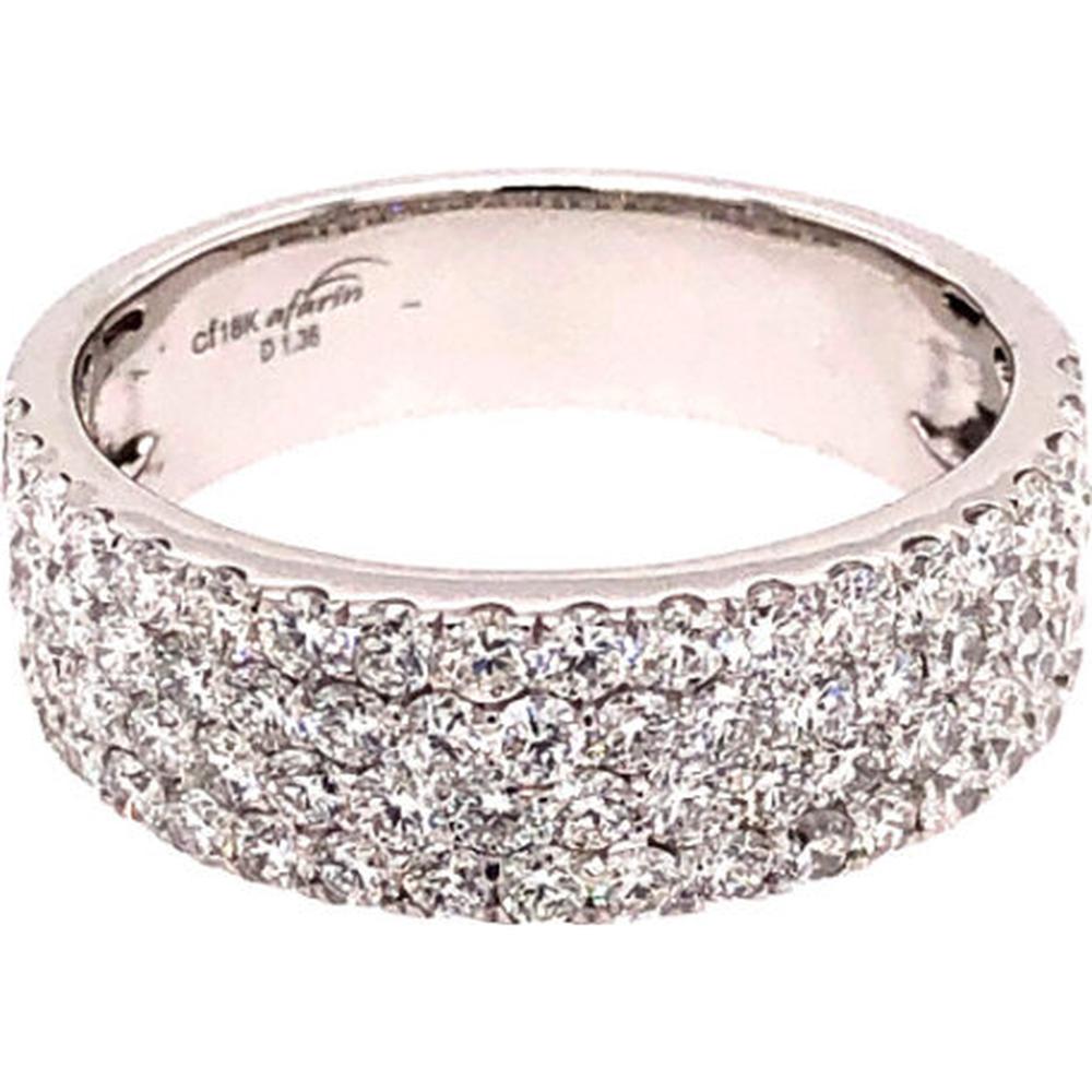 18K White Gold Wide Pavé Diamond Band Ring by Afarin