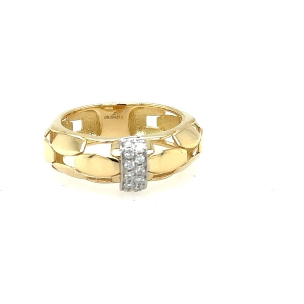 18K Yellow and White Gold Contemporary Diamond Band Ring by Afarin