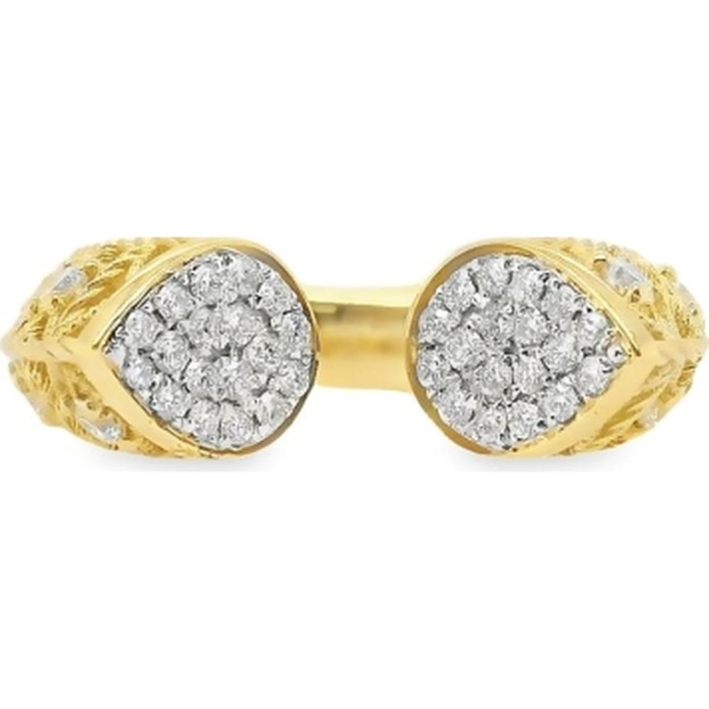 18K Yellow and White Gold Open Diamond Ring by Afarin