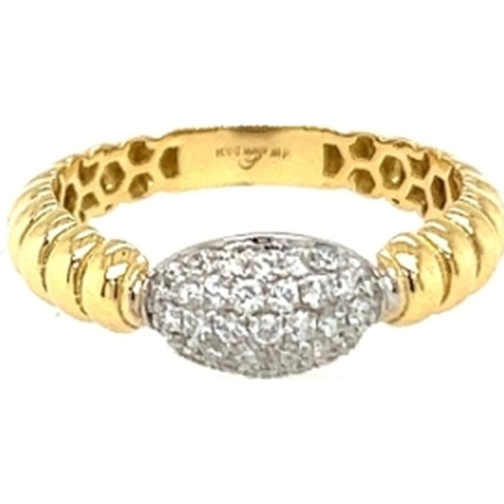 18K Yellow and White Gold Oval Diamond Cluster Ring by Afarin