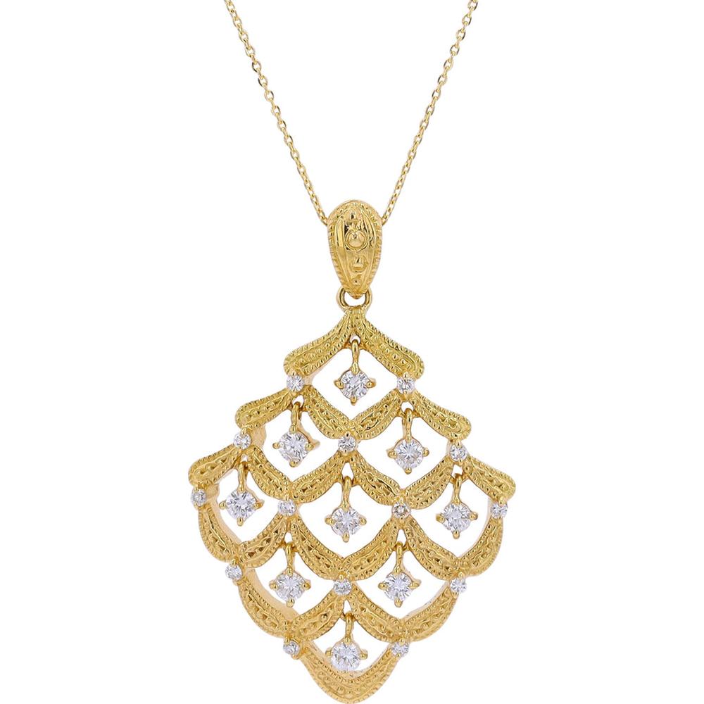18K Yellow Gold 0.55 Carat Weight Diamond Pendant - Timeless Elegance