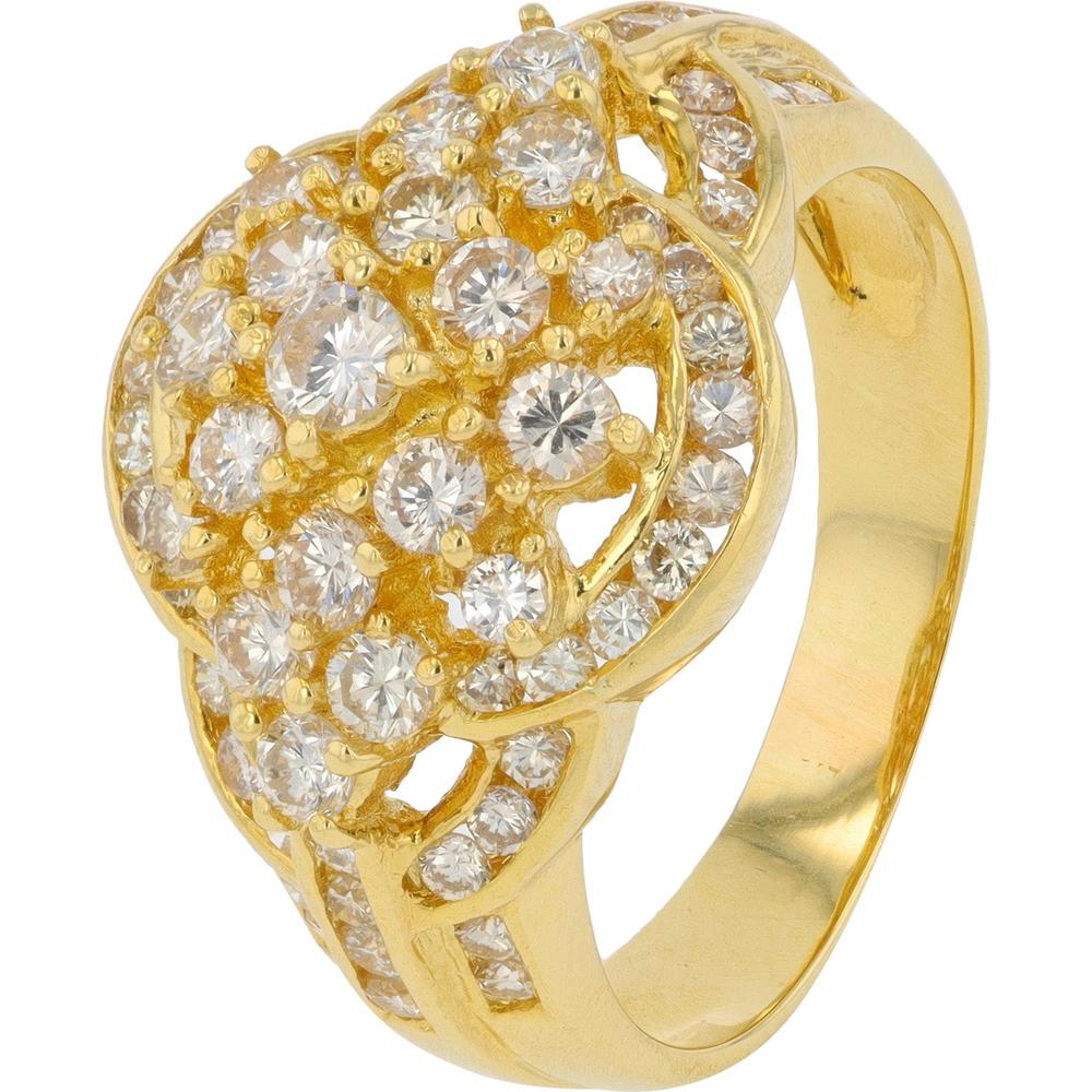18K Yellow Gold 1.60 Carats Diamond Cluster Ring - Elegant Luxury Piece