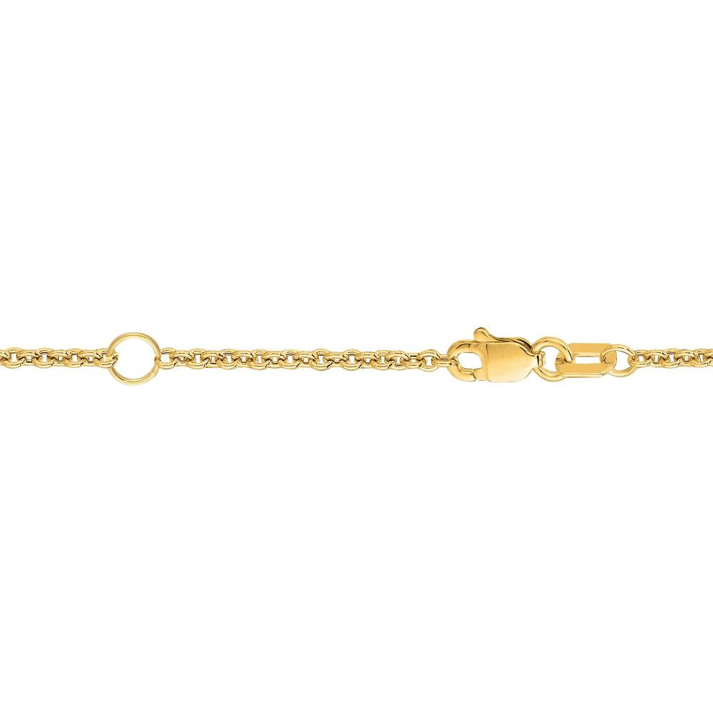 18K Yellow Gold 1.8mm Extendable Cable Chain Necklace with Lobster Clasp - 18" by Orozza Fine Jewelry