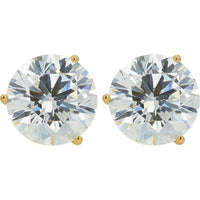 18K Yellow Gold 10 Carat Total Weight Lab Grown Diamond Martini Set Studs - 5 Carats Each